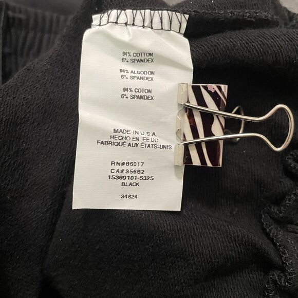 Vintage Bebe Sport Cropped Hoodie Black w/ Glitter Words Y2K Stretchy NWT Bling - Picture 9 of 9